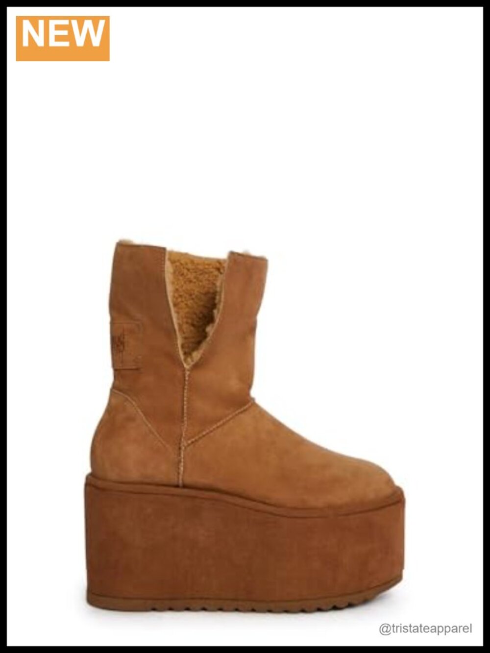 Fleece Lined Suede Platform Boots Winter Booties